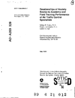 Relationships of Anxiety Scores to Academy and Field Training Performance of Air Traffic Control Specialists