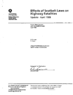 Effects of Seatbelt Laws on Highway Fatalities UpdateApril 1988