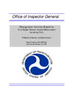 Management Advisory Report on Civil Rights Matters Sexual Harassment Involving FAA