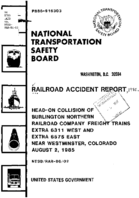Interstate Commerce Commision Report of the Accident  Investigation Occuring on the BURLINGTON NORTHERN RAILROAD WESTMINSTER CO