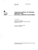 Corporate Incentives for Promoting Safety Belt Use Rationale Guidelines and Examples