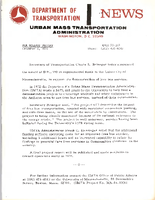 Department of Transportation News Urban mass Transportation Administration UMTA 73102