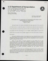 Statement by US Secretary of Transportation Drew Lewis Appointment of Task Force
