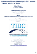 Validation of Streetlight Insight 2021 Vehicle Volume Metrics in Maine