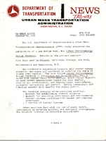 Department of Transportation News Urban Mass Transportation Administration UTMA 7597