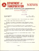 Department of Transportation News Urban Mass Transportation Administration DOT 14969