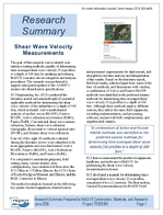 Shear Wave Velocity Measurements Research Summary