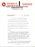 Department of Transportation News Urban Mass Transportation News UMTA 11874