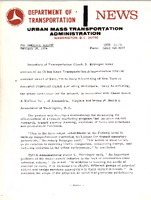 Department of Transportation News Urban Mass Transportation Administration UMTA 3374