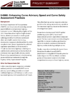 Enhancing Curve Advisory Speed and Curve Safety Assessment Practices Project Summary
