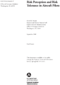 Risk Perception and Risk Tolerance in Aircraft Pilots