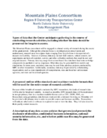 MountainPlains Consortium MPD Region 8 University Transportation Center Data Management Plan