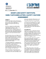 Short Line Safety Institute Early Outcomes After a Safety Culture Assessment Research Results
