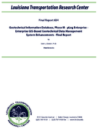 Geotechnical Database Phase III  pLog Enterprise Enterprise GISBased Geotechnical Data Management System Enhancements
