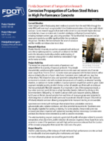 Corrosion Propagation of Carbon Steel Rebars in High Performance Concrete Summary