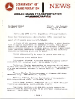 Department of Transportation News Urban Mass Transportation Administration UMTA 7689