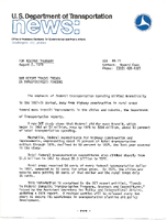 Department of Transportation News Releases August 1979