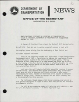 News Conference Statement by Secretary of Transportation Claude S Brinegar