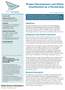 Project Development and Utility Coordination as a Partnership Tech Transfer Summary