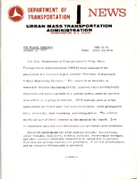 Department of Transportation News Urban Mass Transportation Administration UTMA 1274