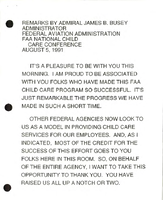 FAA Administrator James B Busey Speeches August 1991
