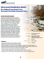 IntraLocal Distribution Model How Regional TourBased Truck Movement Fits Within Statewide Flows Summary