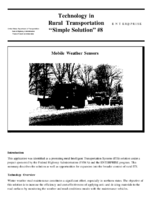 Technology in rural transportation Simple solution 8 mobile weather sensors