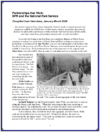 Partnerships that Work BPR and the National Park Service