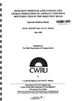 Resilient modulus and fatigue life characterization of asphalt concrete mixtures used in the Ohio Test Road  special student study