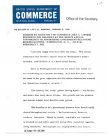 Secretary of Commerce John T Connor Speeches February 1966