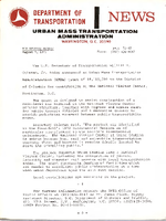 Department of Transportation News Urban Mass Transportation Administration UMTA 7585