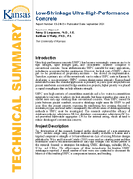 LowShrinkage UltraHighPerformance Concrete Summary