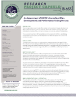 An Assessment of DOTDs Consultant Plan Development and Performance Rating Process Research Project Capsule 186SS