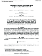 Atmospheric effects on microphone array analysis of aircraft vortex sound