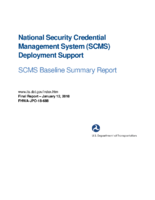 National Security Credential Management System SCMS Deployment Support SCMS Baseline Summary Report