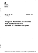 Program Activities Associated with Safety Belt Use Volume 2 Research Report