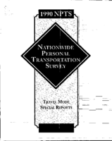 1990 Nationwide Personal Transportation Survey Travel Mode Special Reports Based on Data from the 1990 Nationwide Personal Transportation Survey NPTS