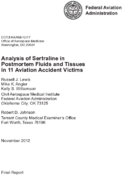 Analysis of Sertraline in  Postmortem Fluids and Tissues in 11 Aviation Accident Victims