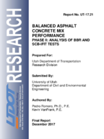Balanced Asphalt Concrete Mix Performance Phase II Analysis of BBR and SCB Tests