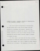 Comments by Claude S Brinegar Secretary of Transportation at a Press Conference