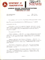 Department of Transportation News Urban Mass Transportation Administration UMTA 7540