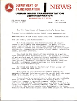 Department of Transportation News Urban Mass Transportation Administration UMTA 2474