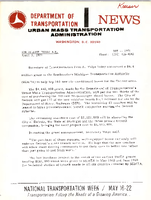 Department of Transportation News Urban Mass Transportation Administration DOT 5771