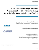 Investigation and Assessment of Effective Patching Materials for Concrete Bridge Decks