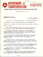 Department of Transportation News Urban Mass Transportation Administration DOT 12669