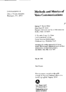 Methods and Metrics of Voice Communications