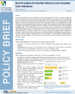 Best Practices for Electric Vehicle Cost Calculator User Interfaces Policy Brief