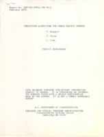 Prediction algorithms for urban traffic control