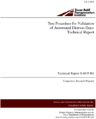Test Procedure for Validation of Automated Distress Data Technical Report