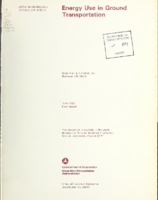 Energy use in Ground Transportation